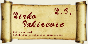 Mirko Vakirević vizit kartica